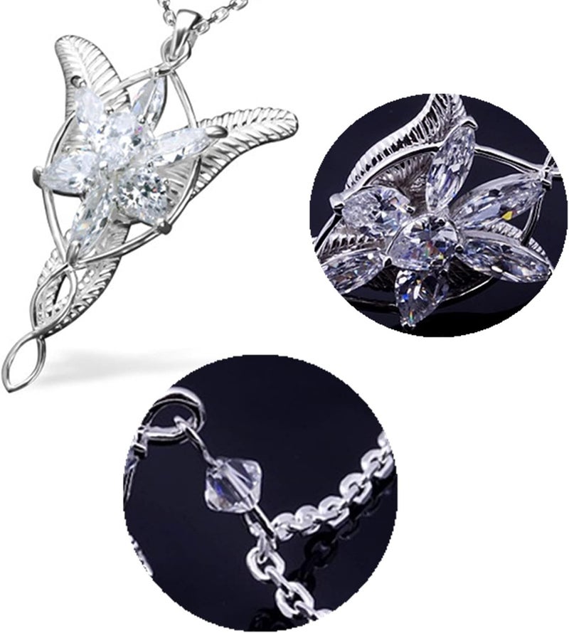 XHBTS 3 Set L Ring Leafstar Pendant Chain Necklace Princess Chain Gold Ring Pendant Necklace for Fans Cosplay Costume Jewelry - Image 4